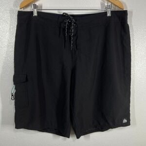 Reef Boardshorts Swim Trunks Cargo Pocket Drawstring Quick Dry‎ Black Size XL